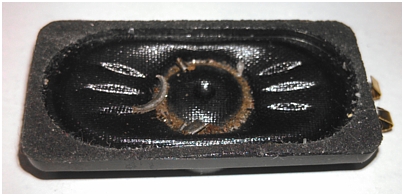 Figure 1A: - Metallic Debris in Speaker